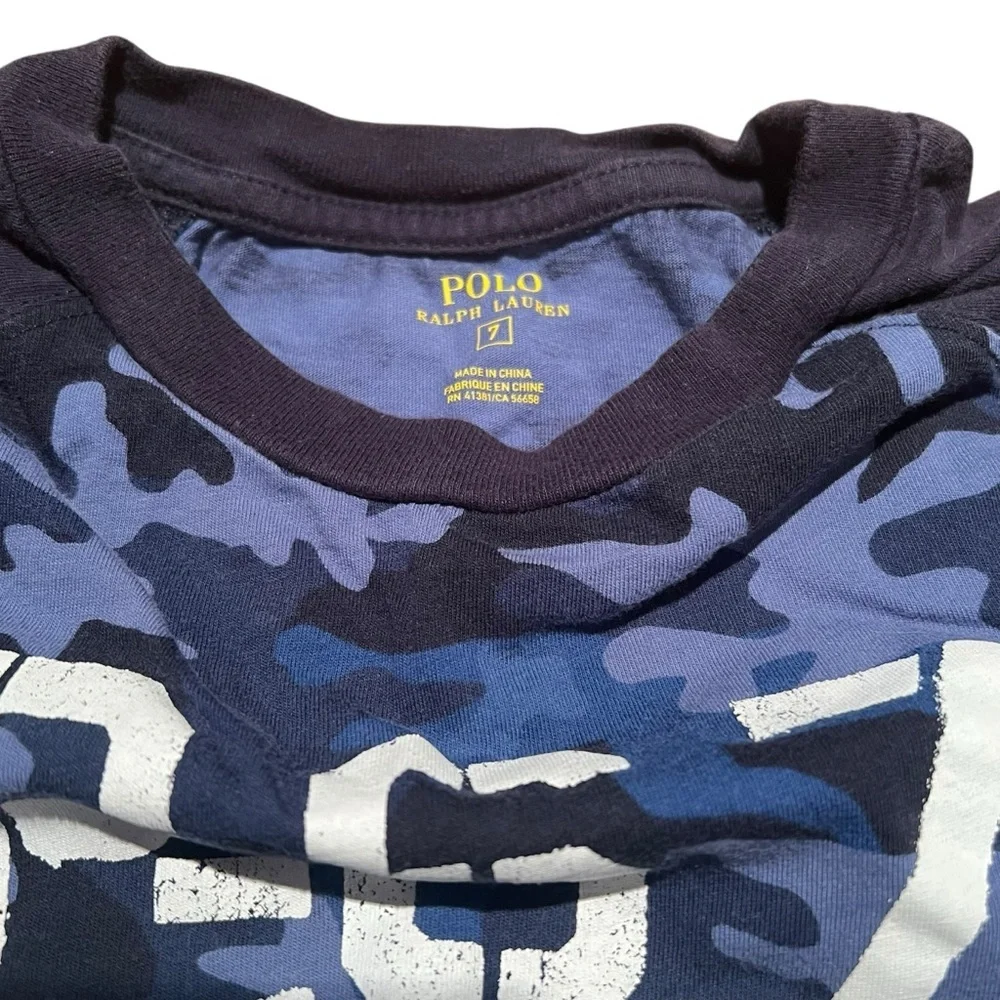 Polo by Ralph Lauren Kids Navy and Light Blue Camo Tee Boys 7